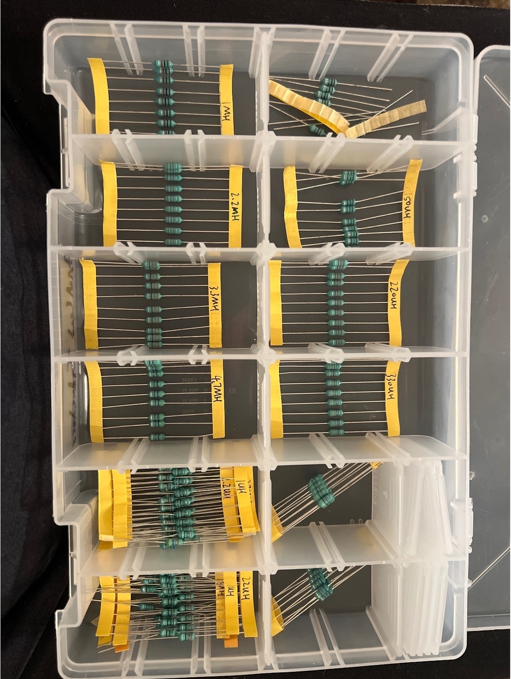Assorted Electronic Resistors Kit in Plastic Organizer Box